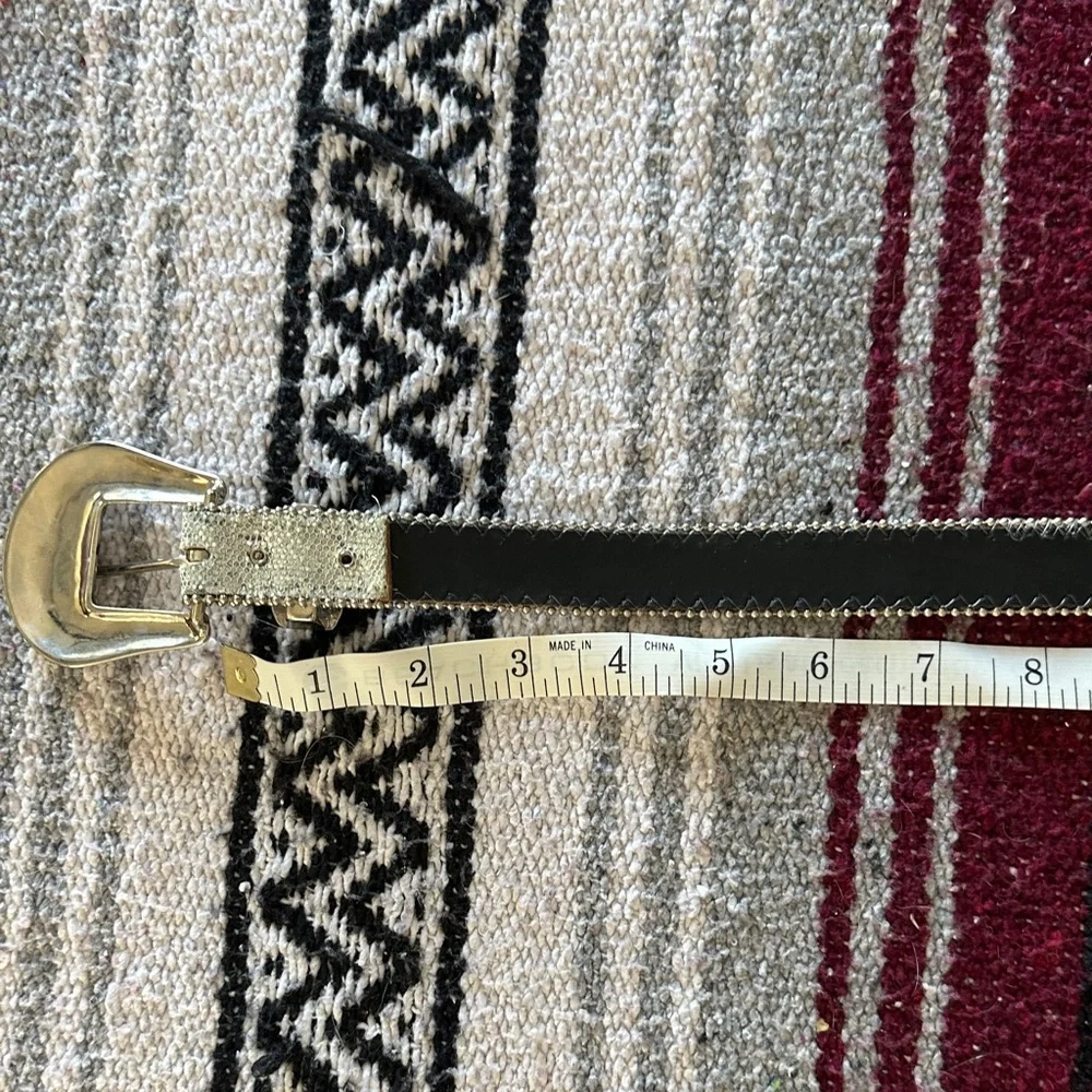 Elite, Fresno California Silver and Crystal Rhinestone Embellished Belt Size L - Picture 7 of 9